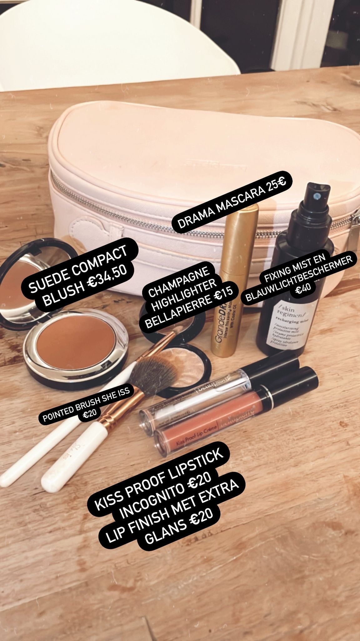 Make-up gebruikt in de reel