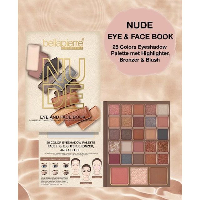 NIEUW! Bellapierre make up - Nude eye and face book palette