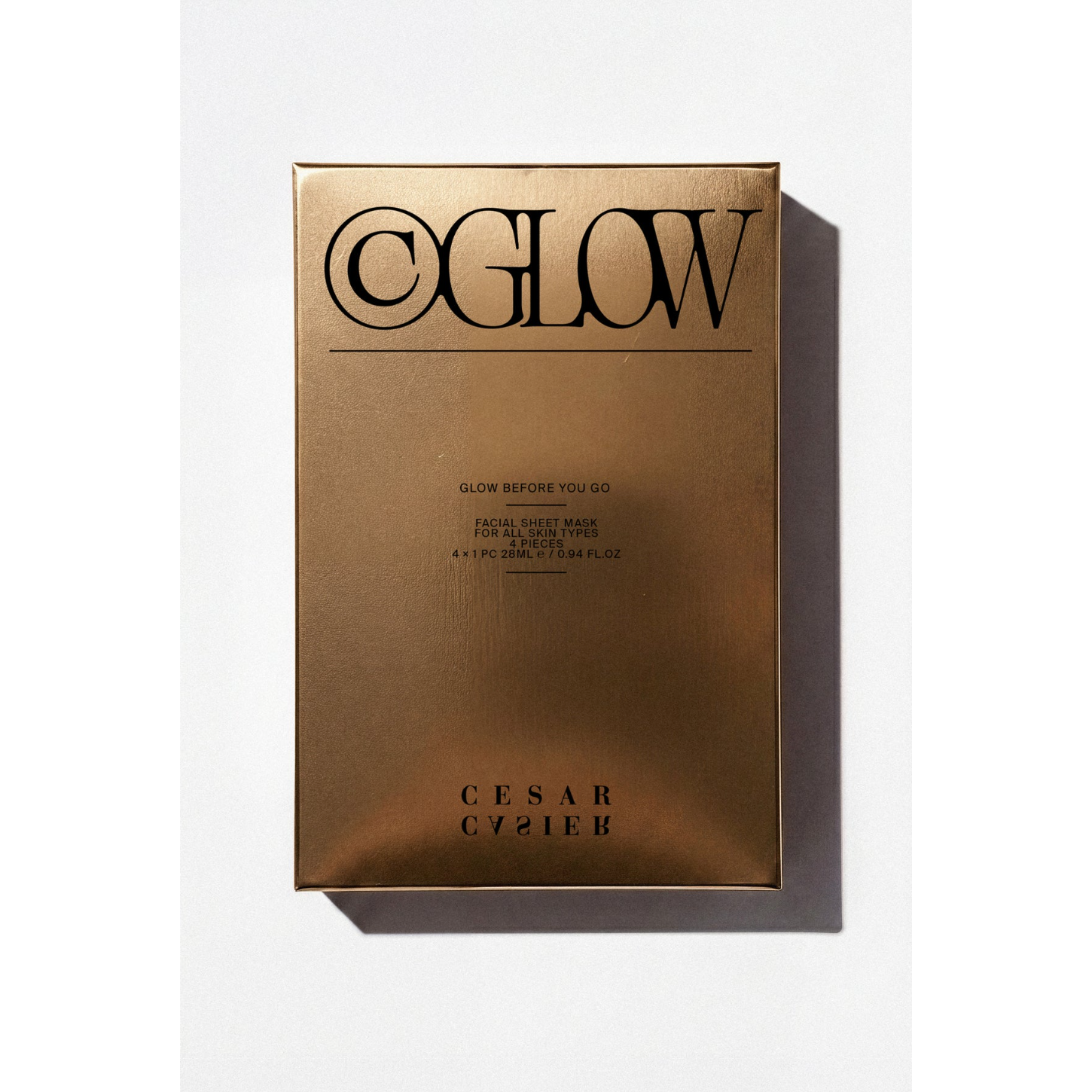 NIEUW! Cesar Casier C-GLOW SET: Glow Before You Go + The Morning After Hydrogel Facial Sheet Mask - 2x 4 stuks (uitlevering vanaf 25/8)