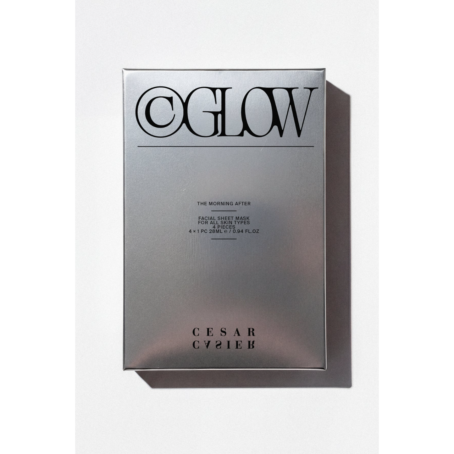 NIEUW! Cesar Casier C-GLOW SET: Glow Before You Go + The Morning After Hydrogel Facial Sheet Mask - 2x 4 stuks (uitlevering vanaf 25/8)