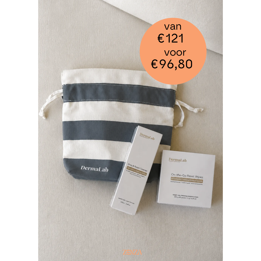 NIEUW! Dermalab Cleanse Set: Prep & Reset Cleanser + On-The-Go Reset Wipes (30 stuks)