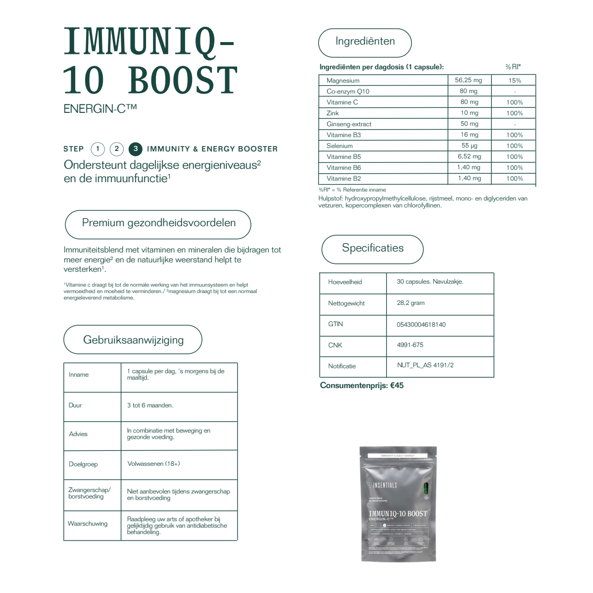 Insentials Immuniq-10 Boost (Energy Boost)