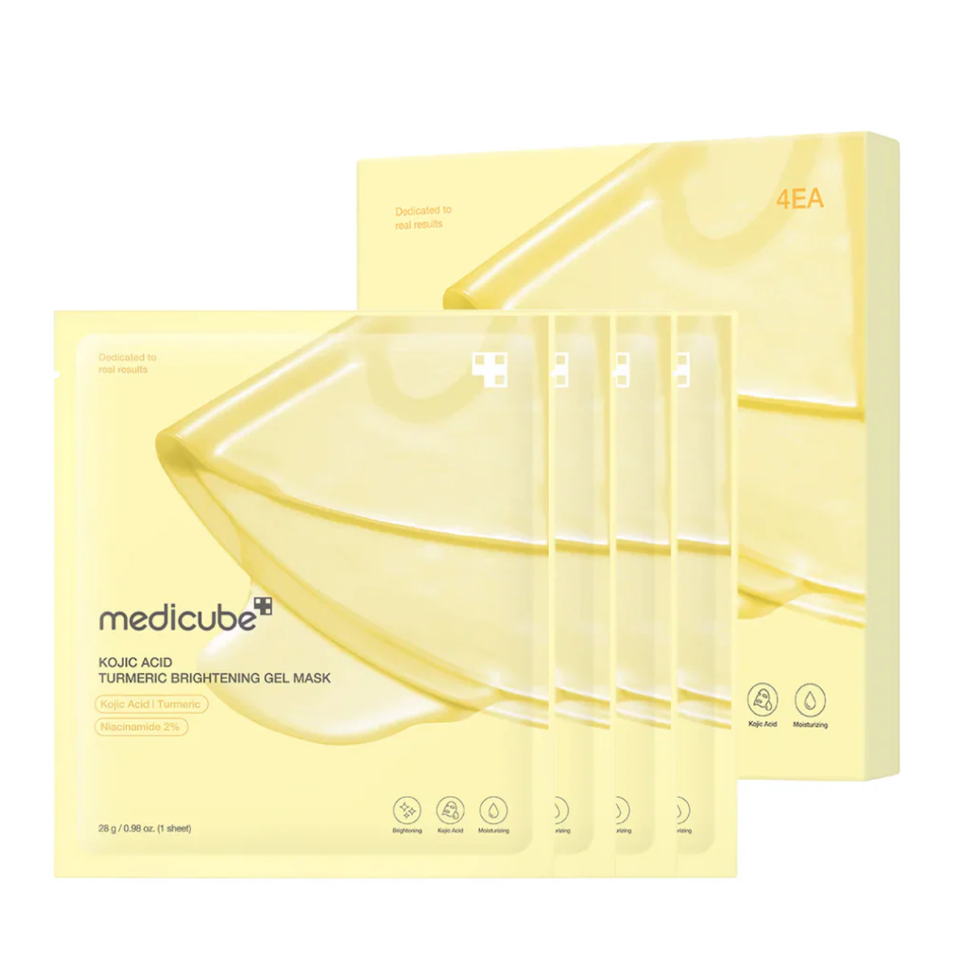 NIEUW! Medicube 4x Kojic Acid Turmeric Brightening Gel Mask - 4 stuks