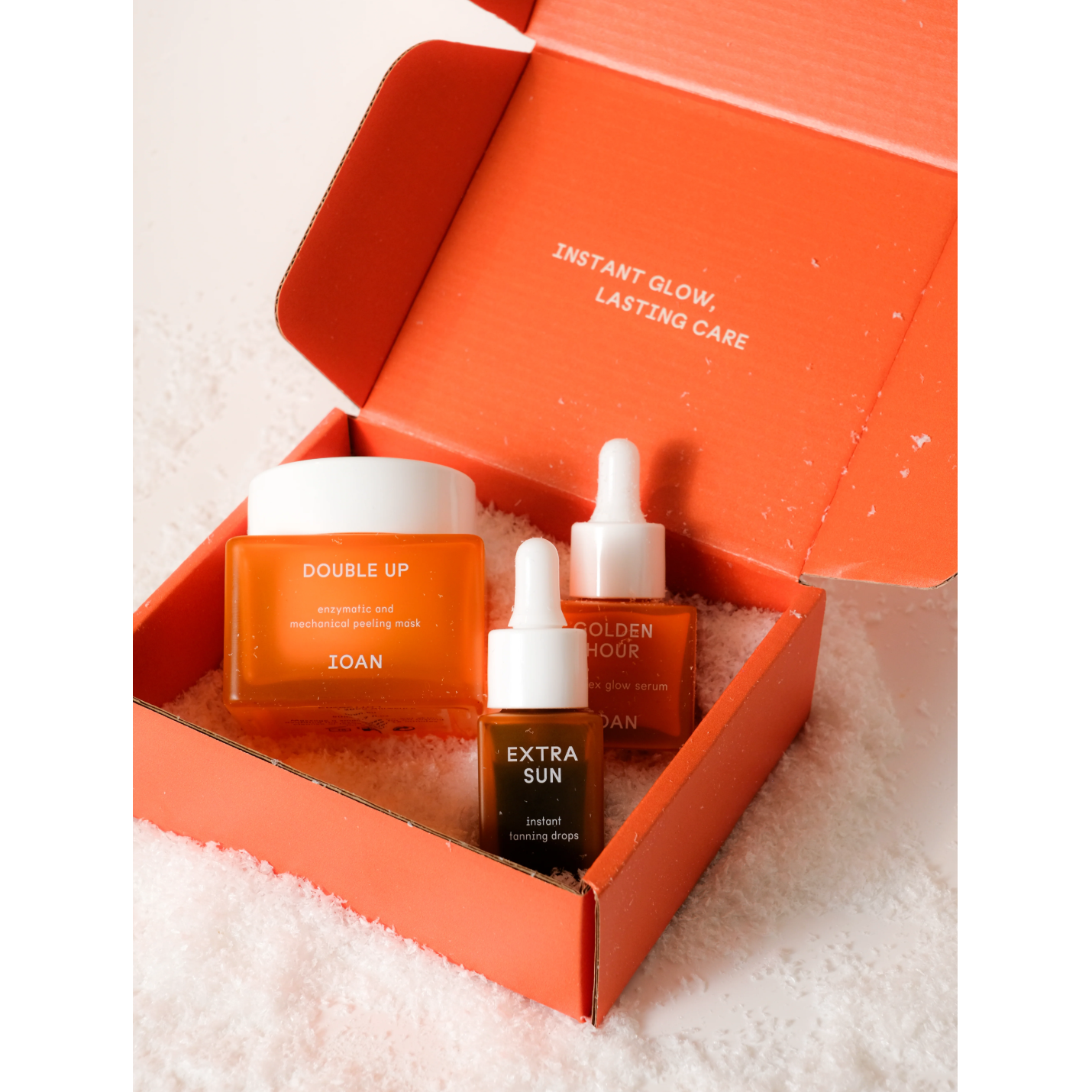 NIEUW! IOAN Deluxe Box (Golden hour 30ml + Extra sun tanning drops + Double up masker)