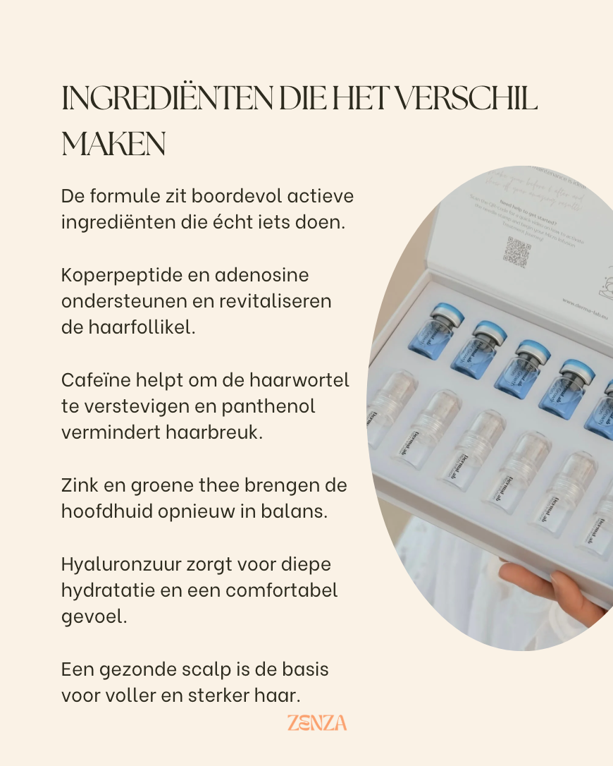NIEUW! Dermalab - Hair Growth Infusion Box (6stuks) + Gratis Scalp Brush