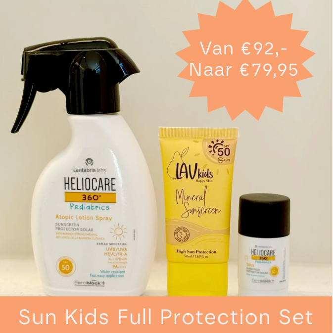 Sun Kids Full Protection Set (Heliocare Pediatrics Atopic Melkspray + Lav Kids Mineral Sunscreen + Heliocare Pediatrics Stick)