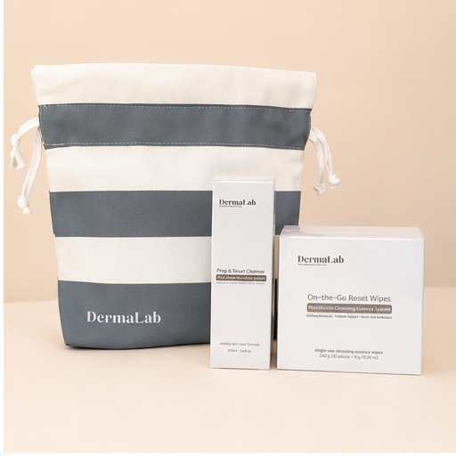 NIEUW! Dermalab Cleanse Set: Prep & Reset Cleanser + On-The-Go Reset Wipes