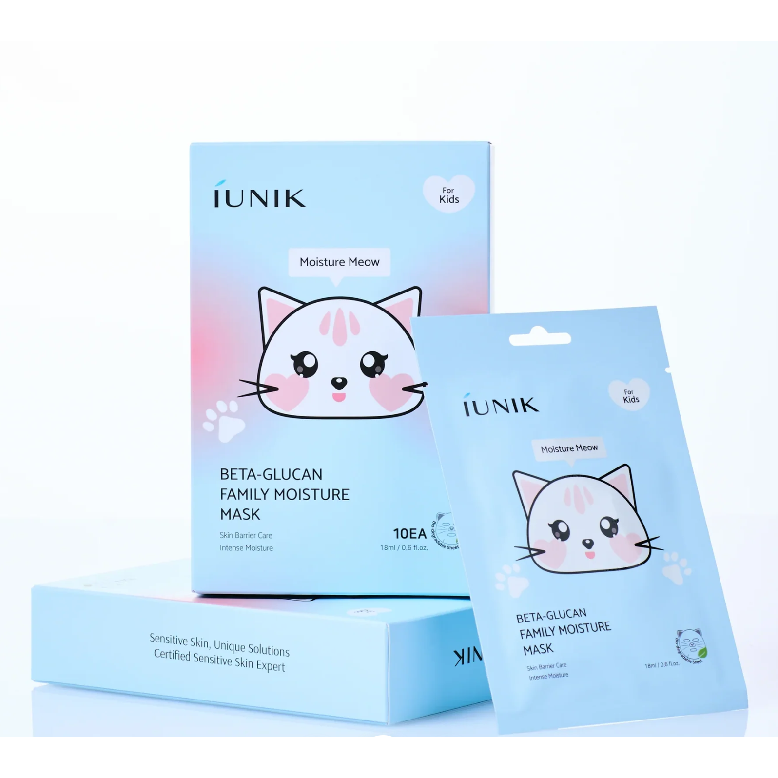 NIEUW! IUNIK Beta-Glucan Family Moisture Mask For Kids Pack - 10 stuks