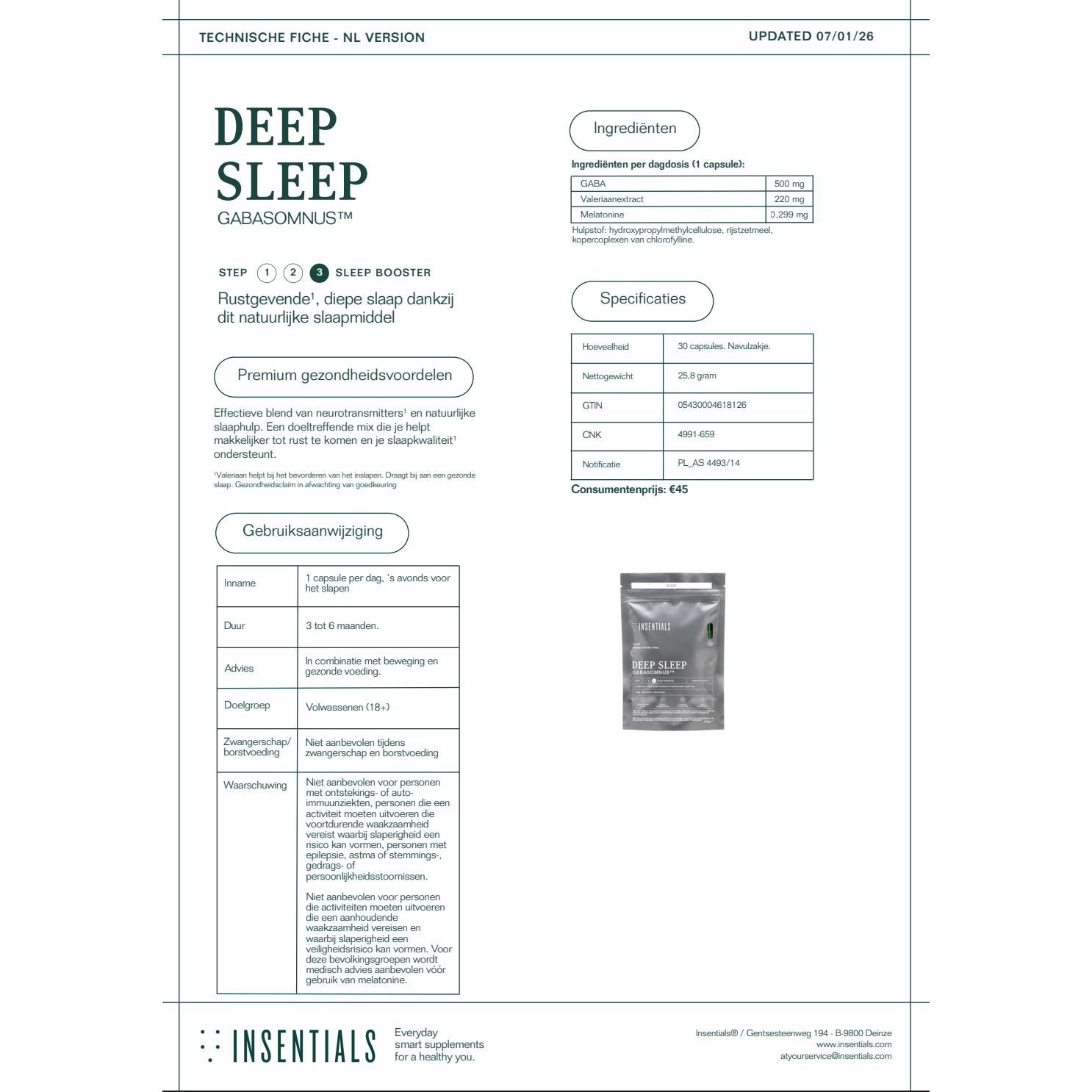 Insentials Deep Sleep