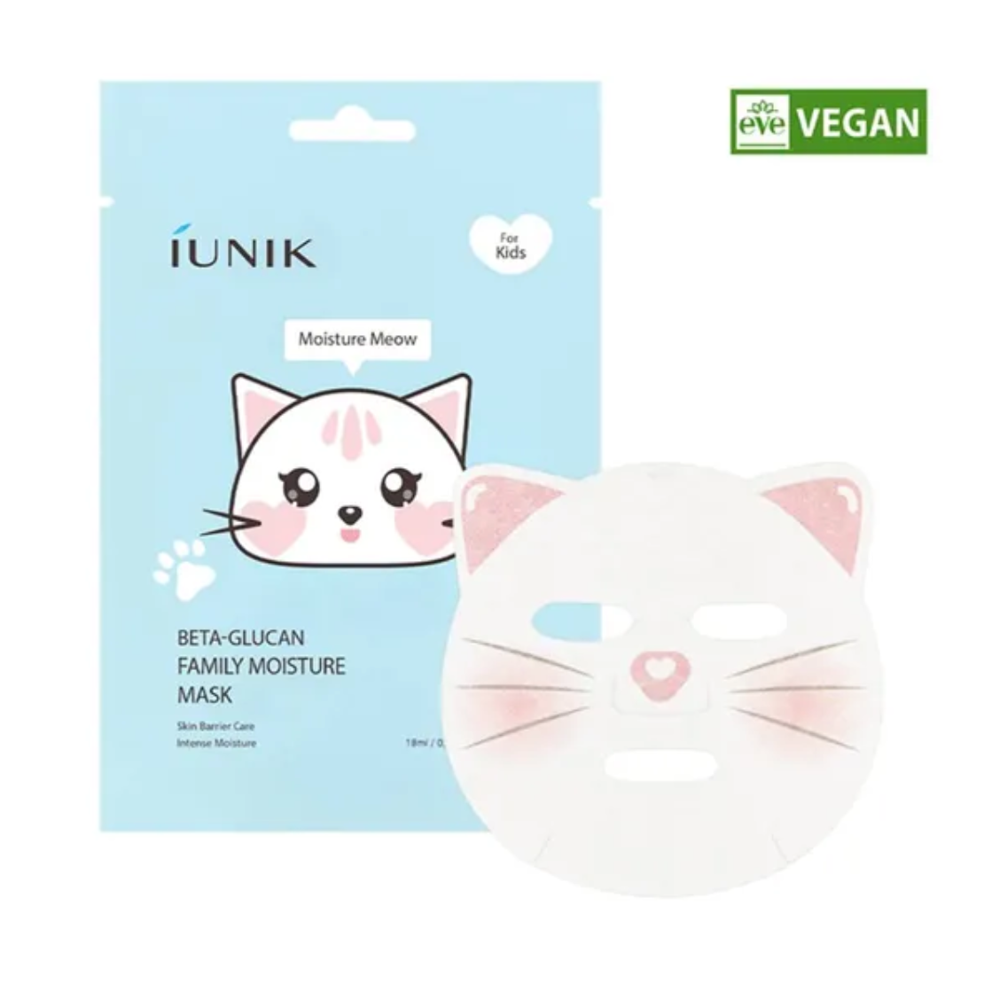 NIEUW! IUNIK Beta-Glucan Family Moisture Mask For Kids Pack - 10 stuks
