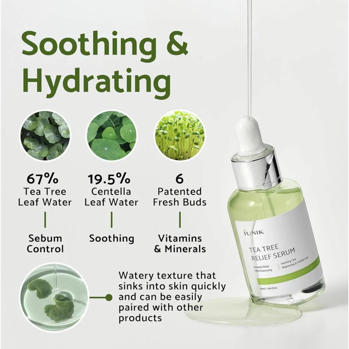 NIEUW! IUNIK Tea Tree Relief Serum - 50ml