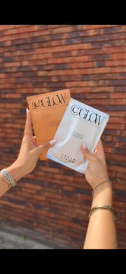 NIEUW! Cesar Casier C-GLOW SET: Glow Before You Go + The Morning After Hydrogel Facial Sheet Mask - 2x 4 stuks (uitlevering vanaf 25/8)