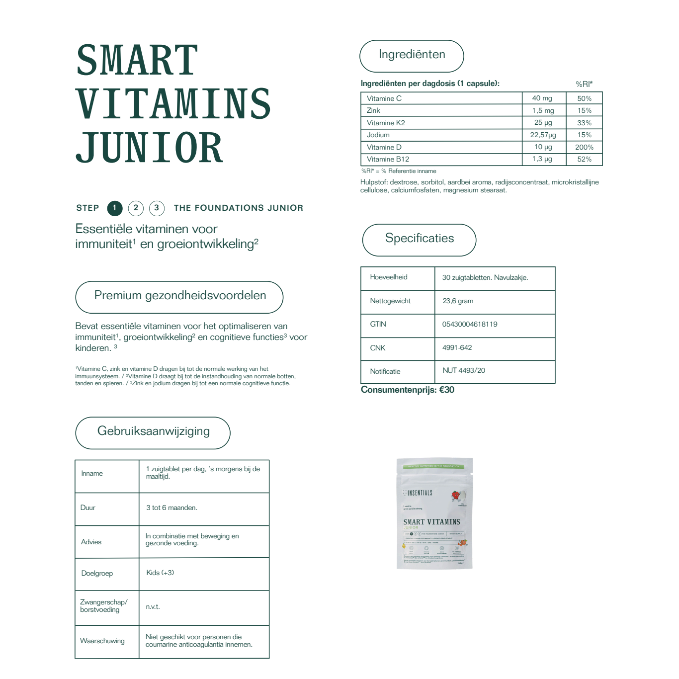 Insentials Smart Vitamins Junior for Kids