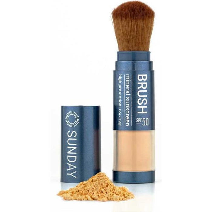 Minerale Sunday brush SPF 50 BESTSELLER : ZON/BLAUW LICHT BESCHERMING ideaal om doorheen de dag snel bij te beschermen